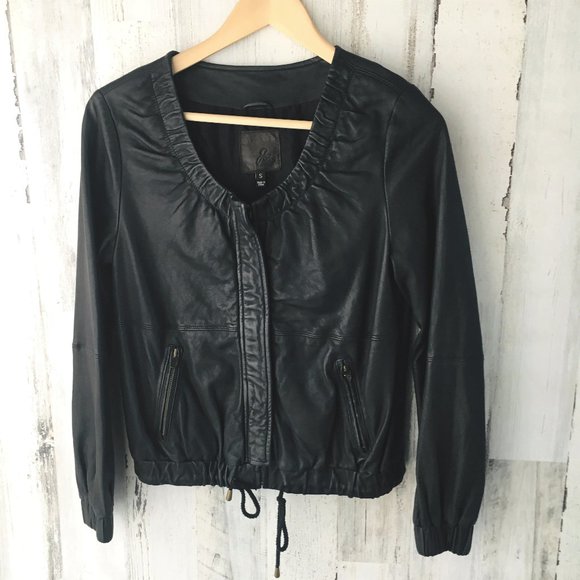 Joie Jackets & Blazers - NWOT Joie Black Lamb Leather Jacket Shirred